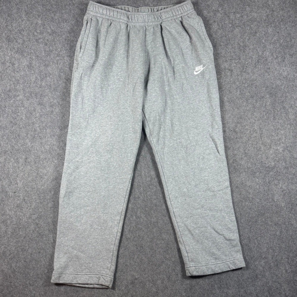 Nike Sweatpants Mens Large Gray Club Fleece Straight Leg Joggers Sports Causal